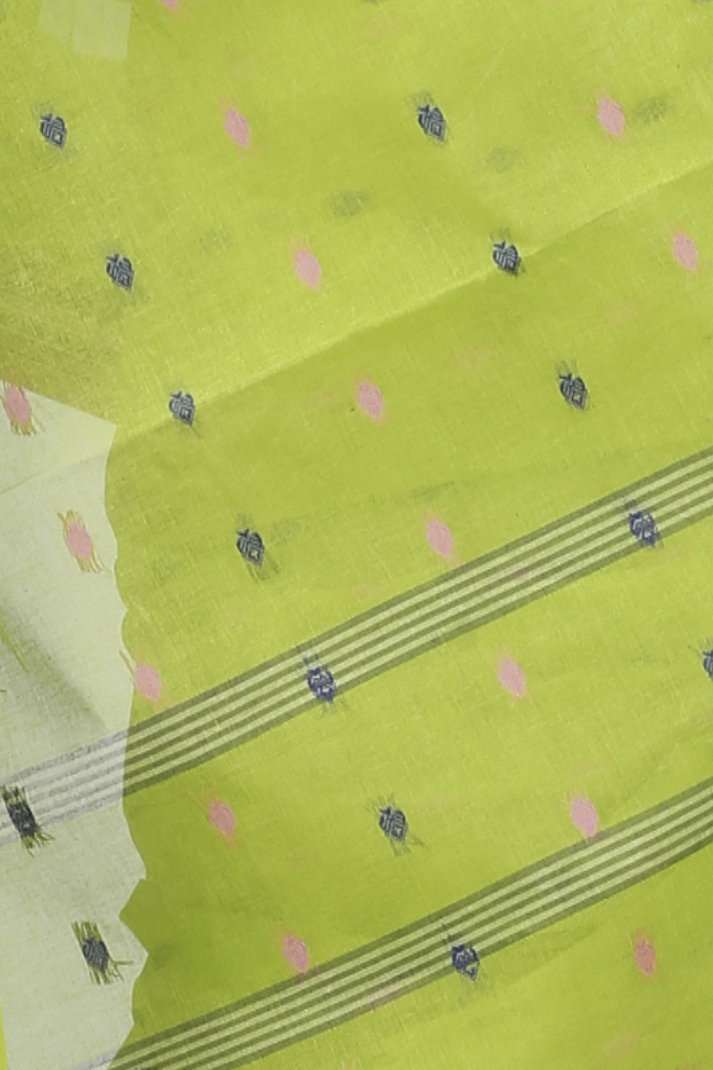 Green Pure Cotton Uvra Tant Saree (1294)